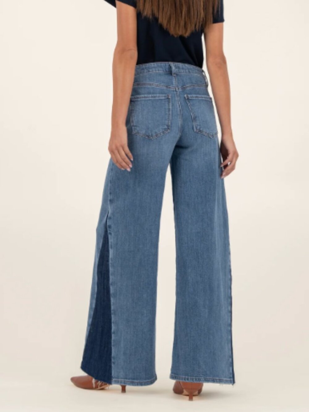 KUT from the Kloth Blake Fab Ab Super Wide Leg Jeans Size 10 NWT - Picture 3 of 4
